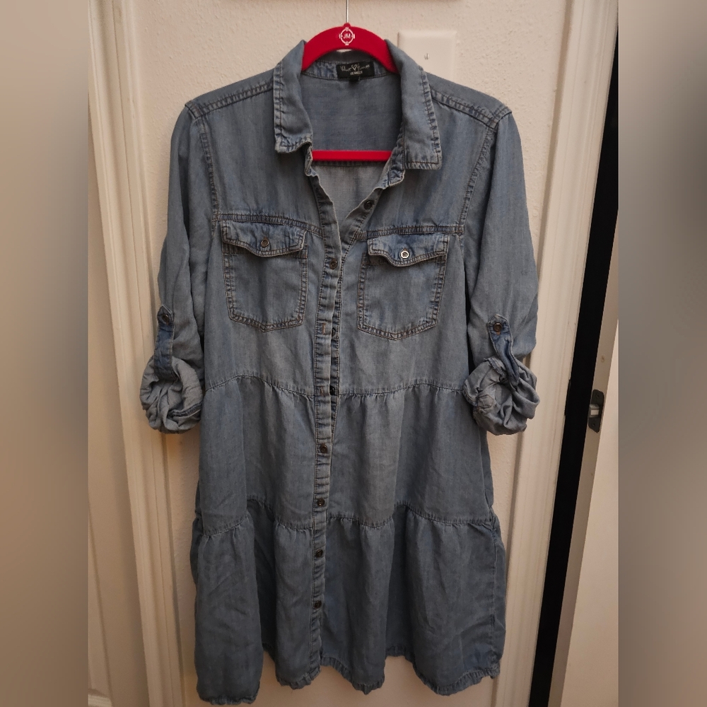 Velvet Heart Light Blue Long Sleeve Dress